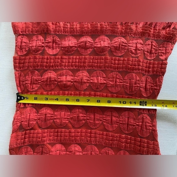 MAX Studio Burnt Orange Boho Patterned Midi Dress Size Small - Picture 6 of 8